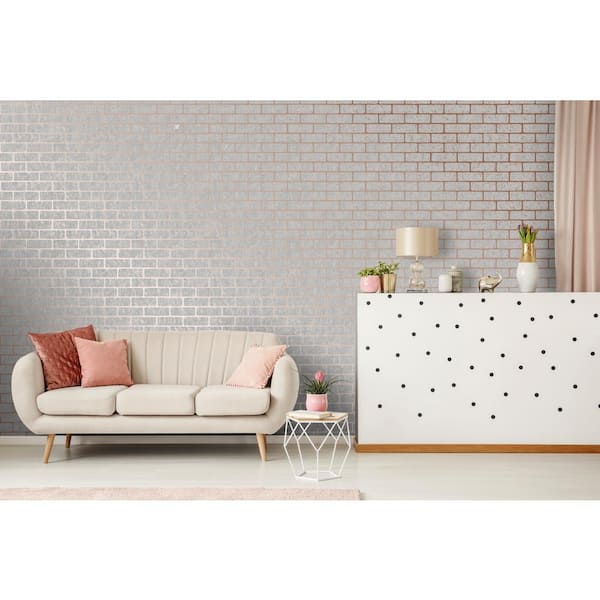 Milan Brick Rose Gold Wallpaper