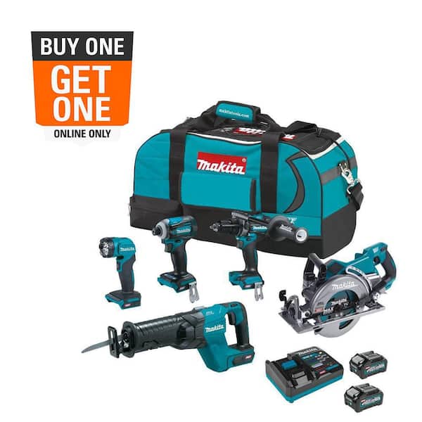 40V max XGT Brushless Cordless 5-piece Combo Kit (Hammer Drill/Impact/Recip Saw/Rear Handle Circ Saw/Flashlight) 4.0Ah