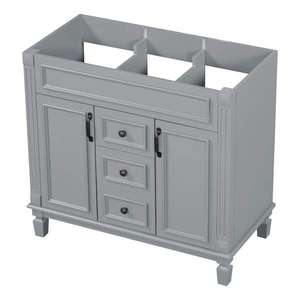 Ximuprmy Solid Wood 36 in. Bath Vanity Cabinet without Top in