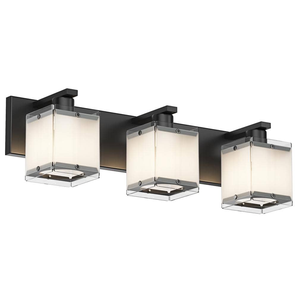 24.01 in. Modern 3-Light Vanity Light Indoor Classic Wall Mounted Lighting 