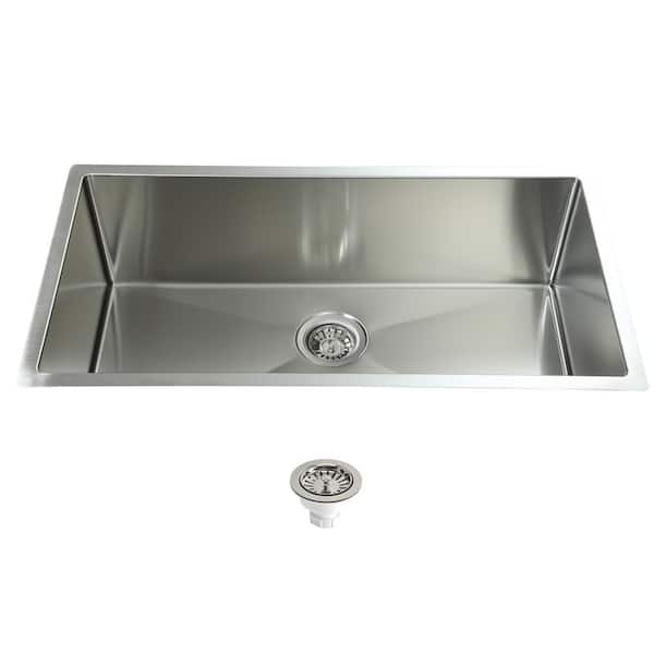 SINK DEPOT 37.5 in. Stainless Steel 16-Gauge Single Bowl Undermount Kitchen Sink