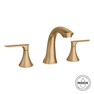 MOEN Ronan 8 in. Widespread 2-Handle Curved Bathroom Faucet in