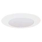 6 in. White Recessed Lighting Reflector Shower Trim with Frosted Glass Lens