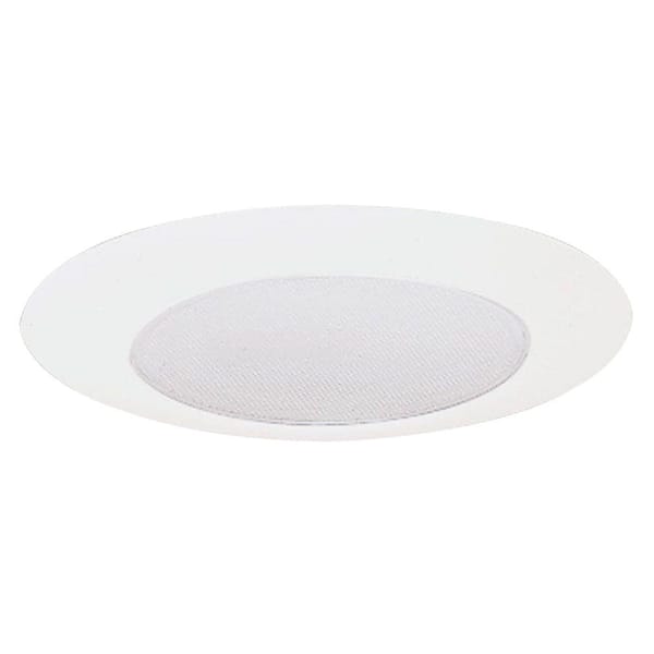 All-Pro 6 in. White Recessed Lighting Reflector Shower Trim with Frosted Glass Lens