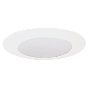 6 in. White Recessed Lighting Reflector Shower Trim with Frosted Glass Lens