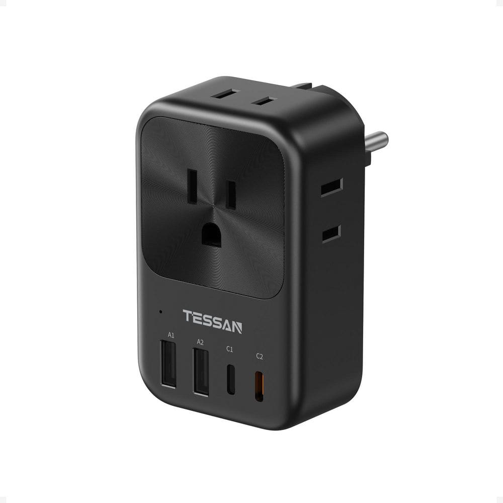 4 Outlet Travel Adapter US To DE Plug with 4 USB Ports price history on PriceWatchPro