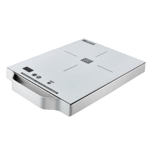 Equator 11 in. Portable Single Burner ceramic glass surface Induction Cooktop in Silver w/ Light Weight Aluminium Handle