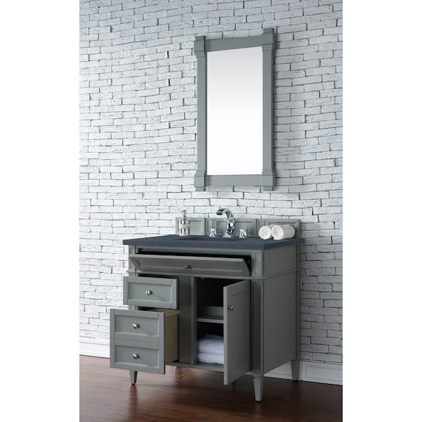 Brittany 36 in. W x 23.5 in.D x 34 in. H Single Bath Vanity in Urban Gray with Quartz Top in Charcoal Soapstone