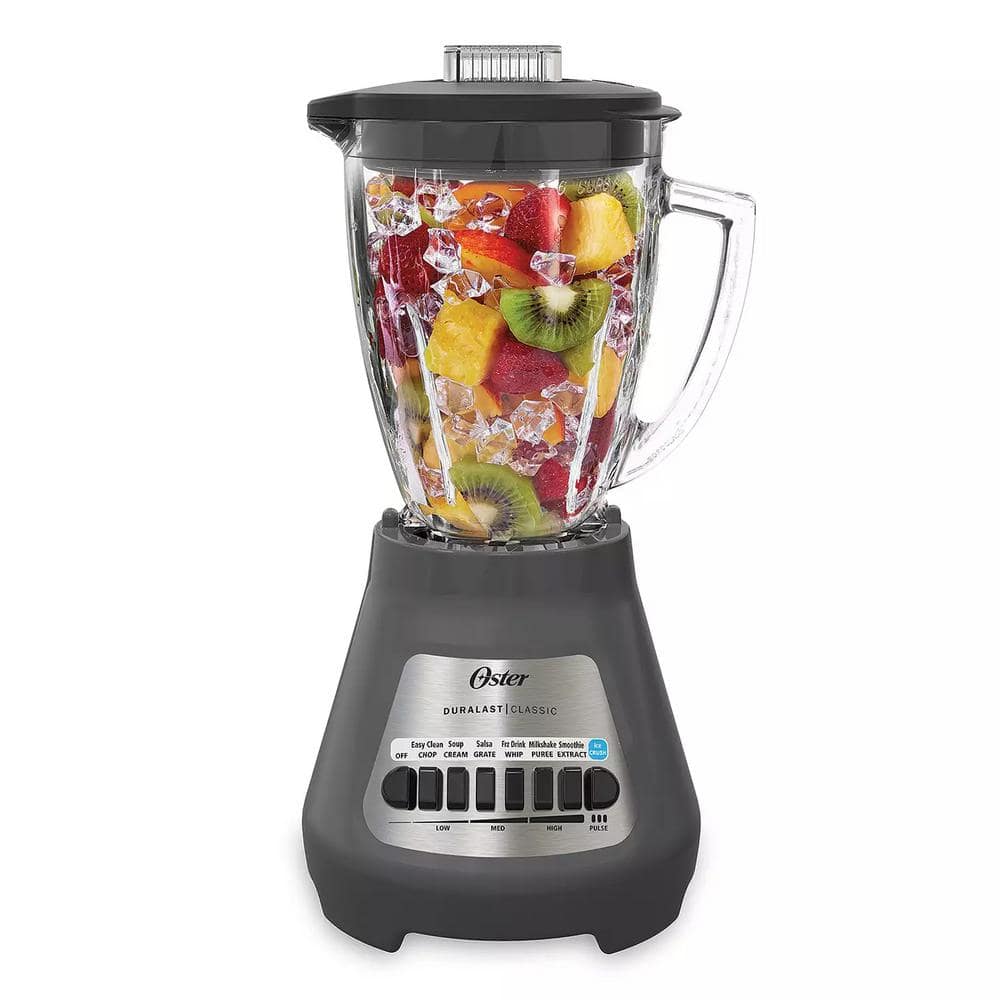 Duralast 8 Speed Blender with 48 oz. Glass Blending Jar in Grey