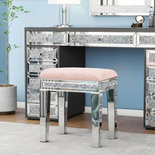silver grey dressing table chair Furniture Silver Velvet Dressing Table Chair Hannah Vanity Chair Cream