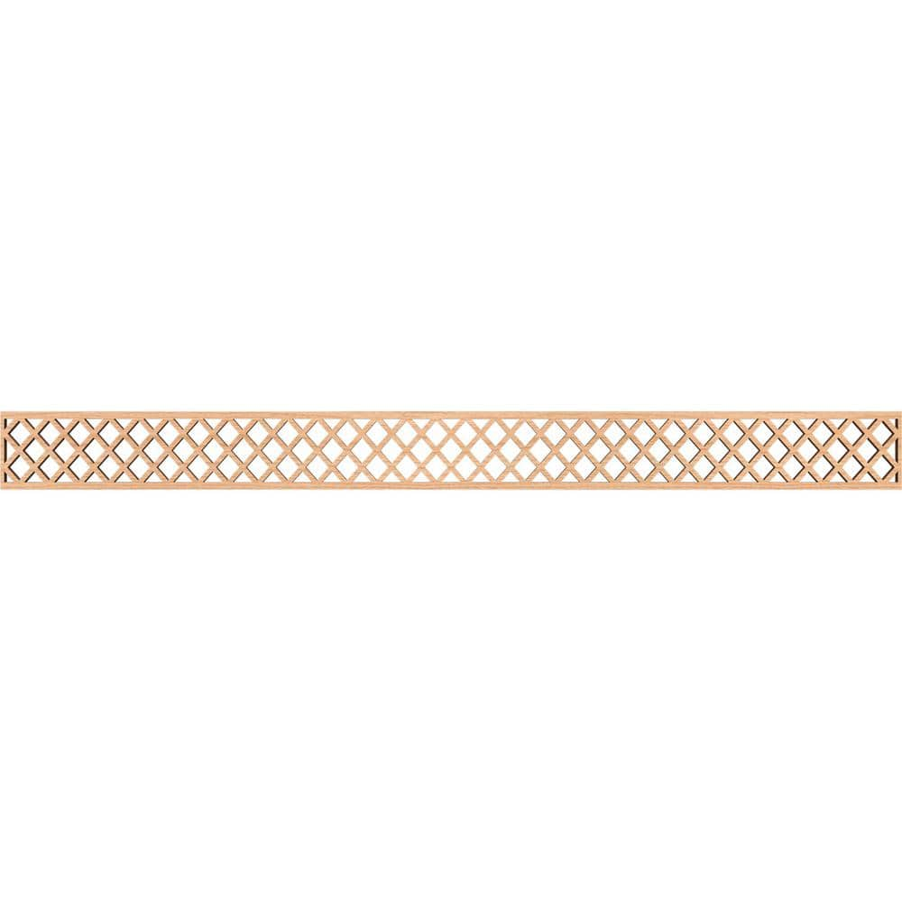 Manchester Fretwork 0.375 in. D x 46.375 in. W x 4 in. L Hickory Wood Panel Moulding -  Ekena Millwork, MLDB04X46MNCHI