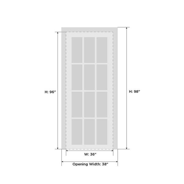 Sartodoors 1431 36 in. x 96 in. Right-Hand/Inswing Solid White