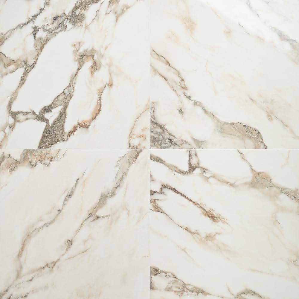 Ivy Hill Tile Saroshi Calacatta Rustico 23.62 in. x 23.62 in. Polished Marble Look Porcelain Floor and Wall Tile (15.5 sq. ft./Case) -  EXT3RD106693