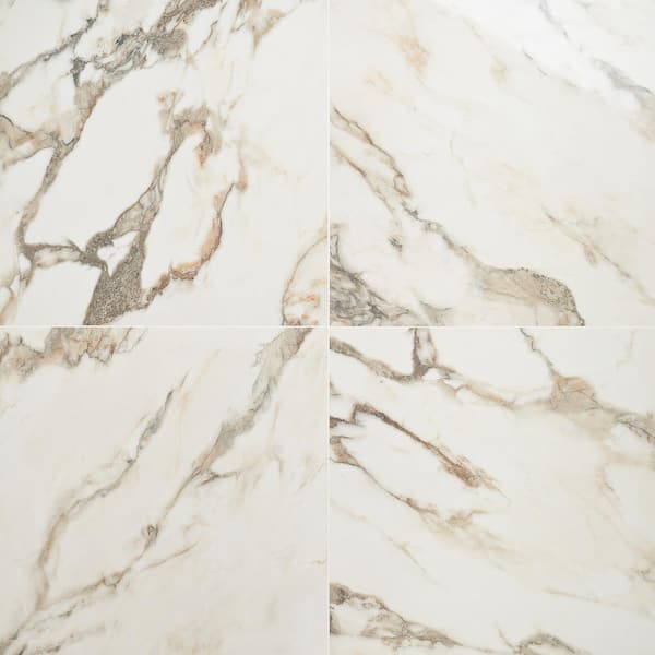 Ivy Hill Tile Saroshi Calacatta Rustico 23.62 in. x 23.62 in. Polished Marble Look Porcelain Floor and Wall Tile (15.5 sq. ft./Case)