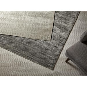 Chevelle Contemporary Modern Charcoal 5 ft. x 8 ft. Hand-Knotted Area Rug