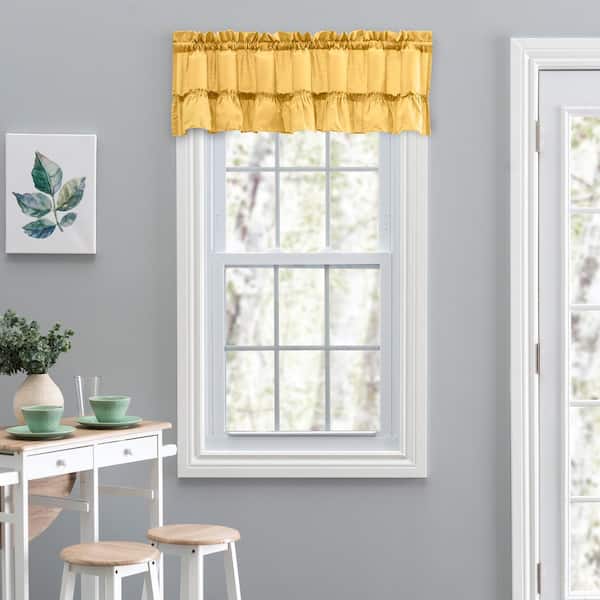 Stacey 13 in. L Polyester/Cotton Ruffled Filler Valance in Yellow