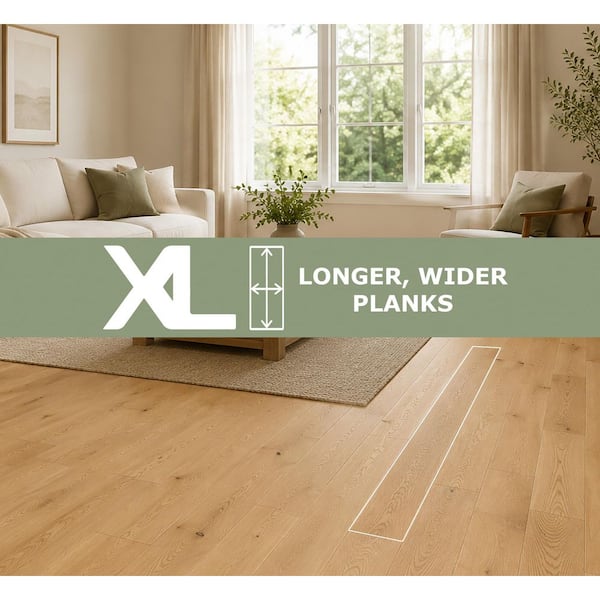 Marigold XL Euro Oak 9/16 in. T x 8.66 in. W Tongue & Groove Wire Brushed Engineered Hardwood Flooring (31.25 sqft/case)