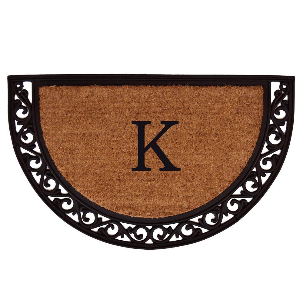 Ornate Scroll 30 in. x 48 in. Monogrammed Door Mat (Letter K) price history on PriceWatchPro