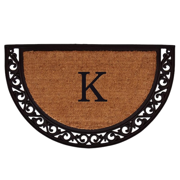 Calloway Mills Ornate Scroll 30 in. x 48 in. Monogrammed Door Mat (Letter K)