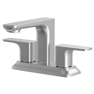 Venda Centerset 2-Handle 2-Hole Bathroom Faucet with Matching Pop-up Drain in Stainless Steel