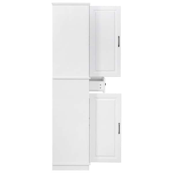 Nestfair Freestanding White 71 in. Tall Kitchen Pantry Cabinet