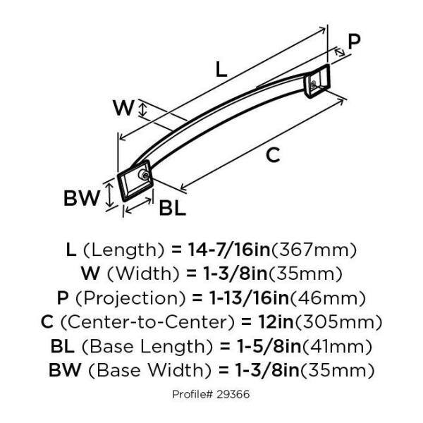 Black Bronze 12-Inch Traditional Appliance Pull with Mounting Hardware