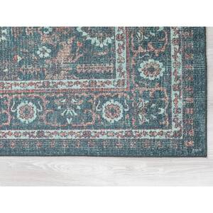 Boho Patio Collection Teal 5' x 7'6" Rectangle Residential Indoor/Outdoor Area Rug