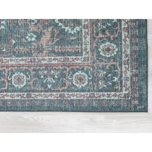 Boho Patio Collection Teal 8' x 10' Rectangle Residential Indoor/Outdoor Area Rug