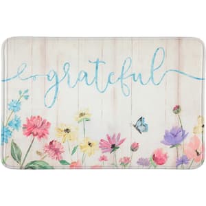 MARTHA STEWART Lemon Whimsy Blue/Yellow 19.60 in. x 59.80 in. Anti Fatigue  Kitchen Mat 4-CCB46 - The Home Depot