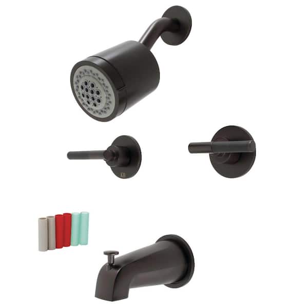 Kingston Brass Kaiser Double Handle 2-Spray Tub and Shower Faucet 2 GPM in. Oil Rubbed Bronze (Valve Included)