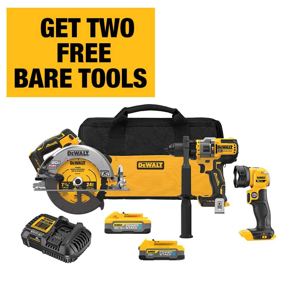 DEWALT 20V MAX Lithium-Ion Cordless 3-Tool Combo Kit with 5.0 Ah Battery and 1.7 Ah Battery -  DCK304E1H1
