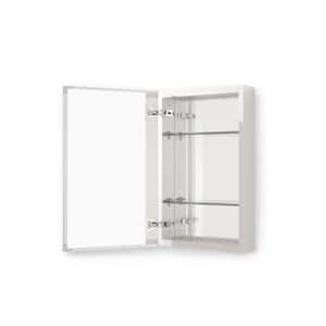 Flicker 15 in. W. x 24 in. H Rectangular Aluminum or Surface-Mount Beveled Medicine Cabinet with Mirror in Silver