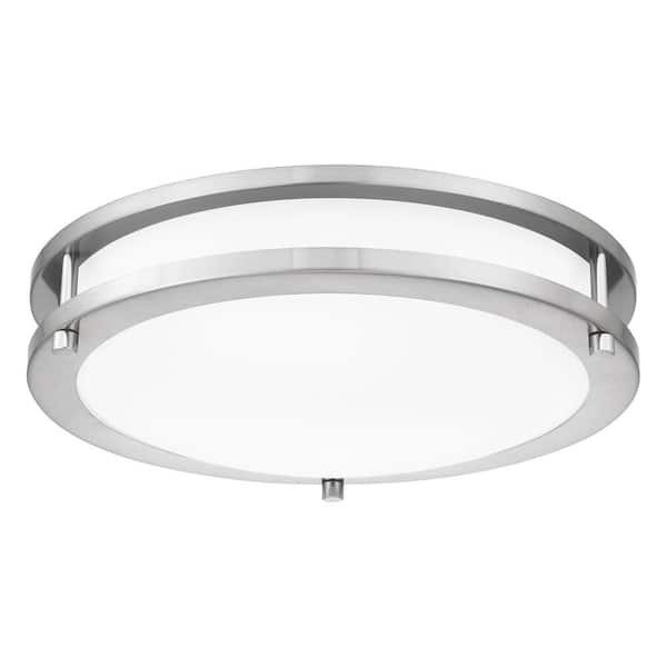 Quoizel Euclid 11.75 in. Brushed Nickel LED Semi-Flush Mount