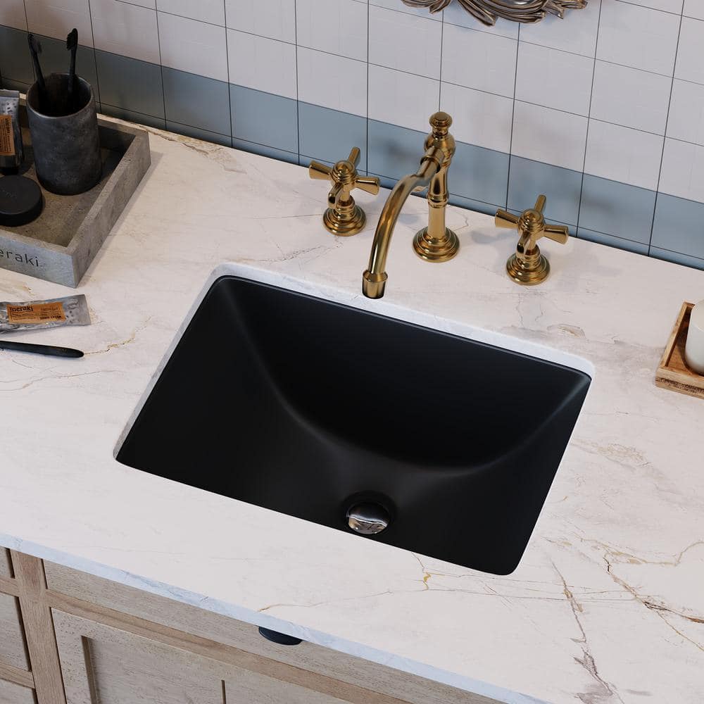 DEERVALLEY 18 in. L x 13 in. W Rectangular Undermount Bathroom Sink in ...