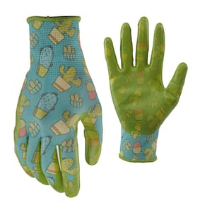 Youth Girls Nitrile Coated Garden Gloves