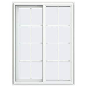 35.5 in. x 47.5 in. V-4500 Series White Vinyl Left-Handed Sliding Window with Colonial Grids/Grilles