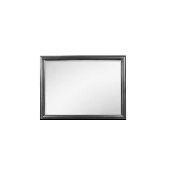 HomeRoots 46 in. W x 34.5 in. H Wood Gray Dresser Mirror