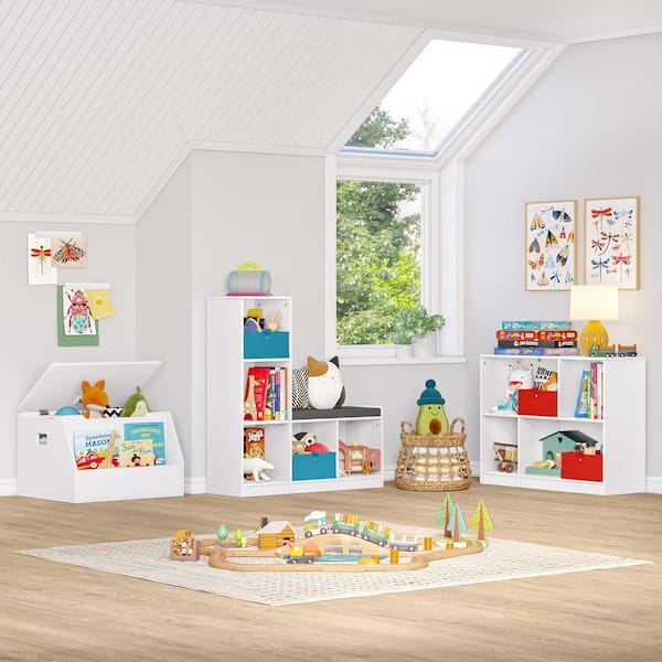 RiverRidge Home 33.75in. Wide White Kids Horizontal Bookshelf Toy