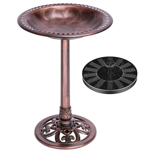 FAWEY TRED INC 28 in. H Plastic Outdoor Bronze Garden Bird Bath