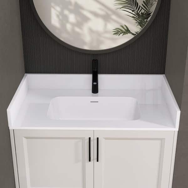 Zeafive 24 in. W x 4 in. H Solid Surface Resin Vanity Backsplash