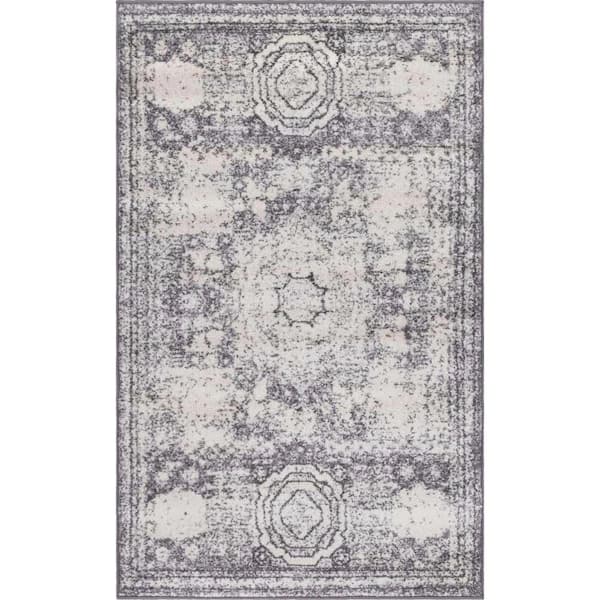 Unique Loom Bromley Wells Ivory 3' 3 x 5' 3 Area Rug