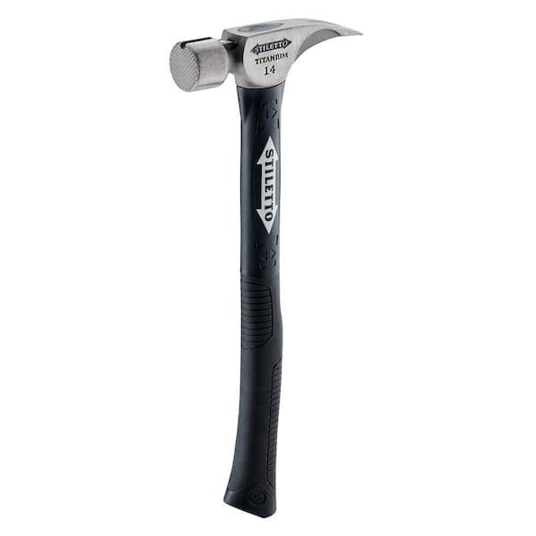 Stiletto 14 oz. Titanium Milled Face Hammer with 16 in. Curved Poly/FG Handle