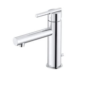 Parma Single Handle Single Hole Bathroom Faucet with Deckplate and Metal Pop-Up Drain Included in Chrome