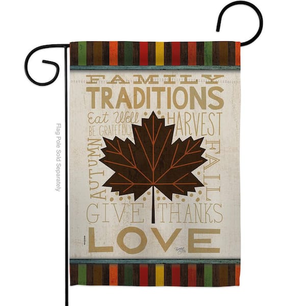 Breeze Decor 13 in. x 18.5 in. Family Traditions Garden Flag Double-Sided Fall Decorative Vertical Flags
