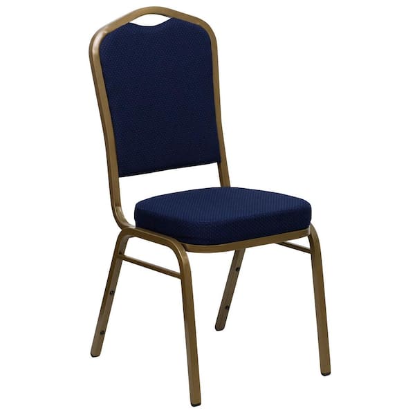 Carnegy Avenue Fabric Stackable Chair in Navy Blue