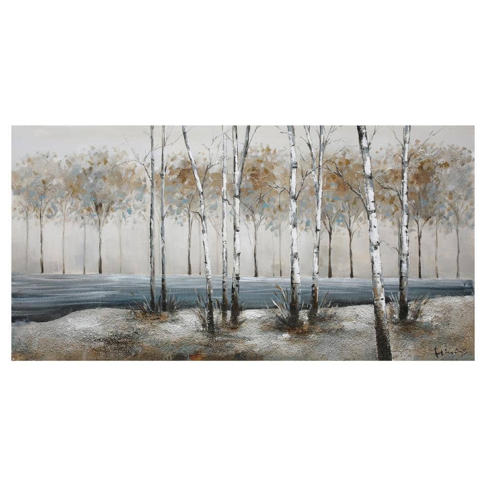Abstract Birch Alley Landscape Canvas Art, 55" Unframed