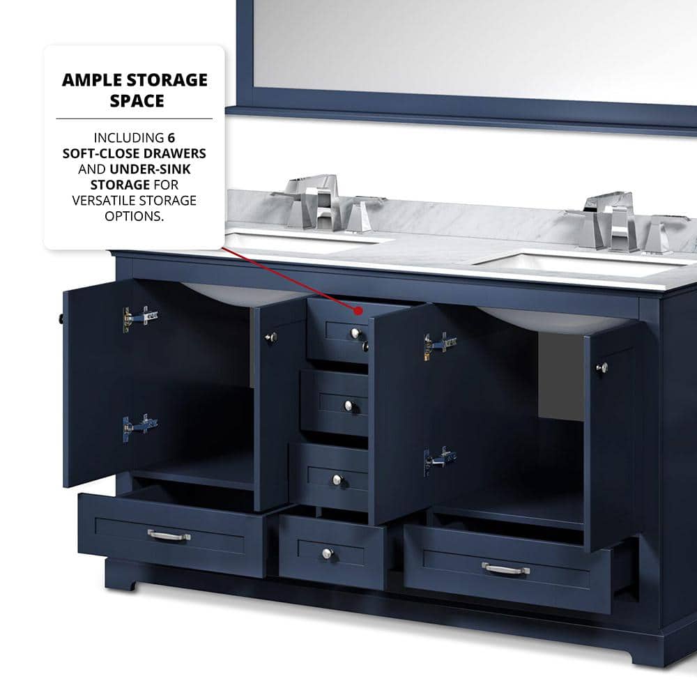 Dukes 59" Freestanding Double Vanity Cabinet in Navy Blue
