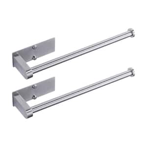 Stainless Steel Wall Mount Drilling Kitchen Bathroom Paper Towel Holder Under Cabinet in Brushed Nickel (2-Pack)