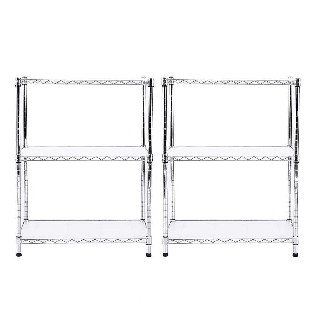 Chrome 3-Tier Carbon Steel Wire Garage Storage Shelving Unit, NSF Certified (2-Pack) (23.6 in. W x 30 in. H x 14 in. D) price history on PriceWatchPro