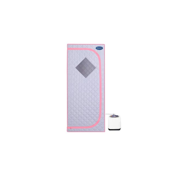 Cesicia 1-Person Gray Full Size Portable Steam Sauna Tent with Steam Generator, Remote Control and Foldable Chair
